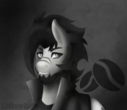 Size: 2290x1984 | Tagged: artist:ciderpunk, artist:zuruck, black and white, derpibooru import, grayscale, monochrome, oc, oc:coldbrewcoffee, safe, scar, unofficial characters only, western