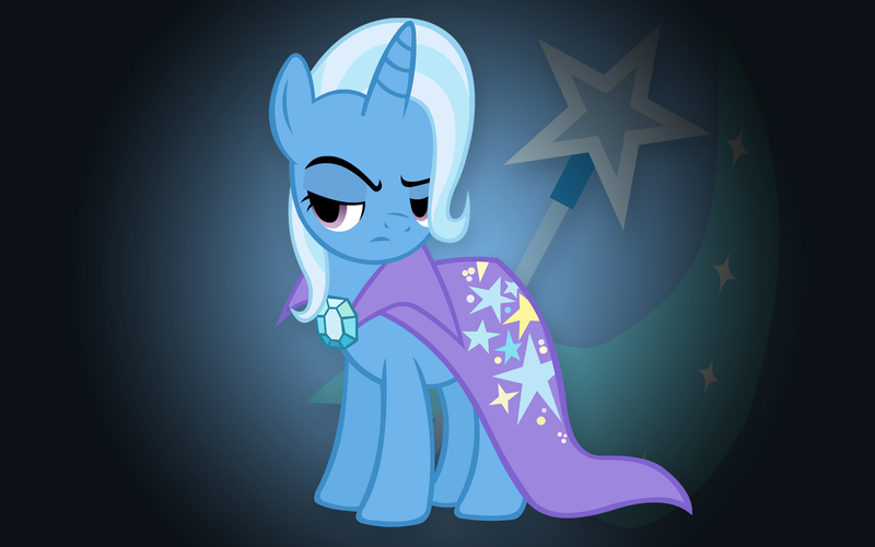 Size: 1920x1200 | Tagged: safe, artist:joehellser, artist:the smiling pony, derpibooru import, trixie, pony, unicorn, female, mare, raised eyebrow, wallpaper