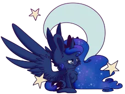 Size: 10616x7976 | Tagged: absurd resolution, artist:cutepencilcase, chest fluff, derpibooru import, fluffy, moon, princess luna, safe, solo, stars