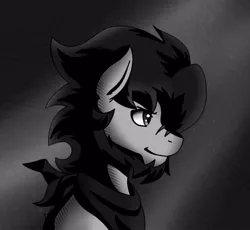 Size: 745x685 | Tagged: safe, artist:ciderpunk, artist:zuruck, derpibooru import, oc, oc:coldbrewcoffee, unofficial characters only, black and white, grayscale, monochrome