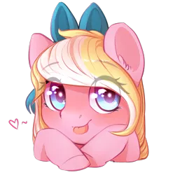 Size: 1451x1471 | Tagged: safe, artist:littlemoshi, derpibooru import, oc, oc:bay breeze, unofficial characters only, :p, blushing, bust, cute, eye clipping through hair, floating heart, heart, ocbetes, portrait, simple background, solo, tongue out, transparent background