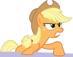 Size: 5600x4400 | Tagged: safe, artist:reginault, derpibooru import, applejack, earth pony, pony, 28 pranks later, .svg available, absurd resolution, frown, gritted teeth, simple background, solo, transparent background, vector