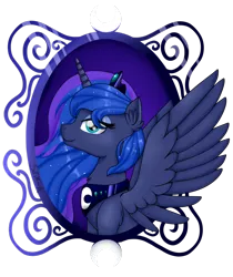 Size: 1024x1221 | Tagged: artist:saturnstar14, derpibooru import, ear fluff, princess luna, safe, solo, spread wings