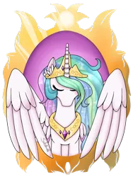 Size: 1024x1363 | Tagged: safe, artist:saturnstar14, derpibooru import, princess celestia, ear fluff, eyes closed, solo, spread wings