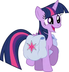 Size: 4158x4320 | Tagged: safe, artist:iknowpony, derpibooru import, twilight sparkle, twilight sparkle (alicorn), alicorn, pony, .svg available, absurd resolution, female, folded wings, hooves, horn, mare, open mouth, saddle bag, simple background, smiling, solo, transparent background, vector, wings