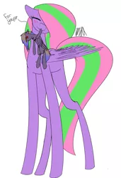 Size: 787x1150 | Tagged: safe, artist:sweetmelon556, derpibooru import, oc, unofficial characters only, pegasus, pony, impossibly long legs, long legs, mouth hold, plushie