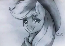 Size: 653x466 | Tagged: applejack, artist:ciderpunk, artist:zuruck, black and white, derpibooru import, grayscale, monochrome, pencil drawing, safe, traditional art