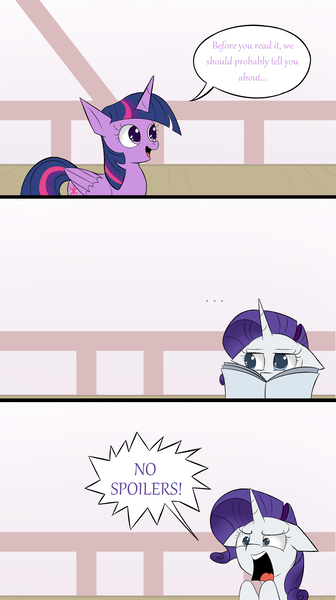 Size: 1271x2271 | Tagged: safe, artist:chrispowa, derpibooru import, rarity, twilight sparkle, twilight sparkle (alicorn), alicorn, pony, the saddle row review, ..., comic, floppy ears, no spoilers