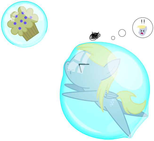 Size: 2190x2009 | Tagged: safe, artist:bladedragoon7575, derpibooru import, derpy hooves, pegasus, pony, bubble, female, food, ice age, mare, muffin, pointy ponies, reaching, reference, solo