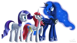 Size: 1600x900 | Tagged: artist:rulsis, derpibooru import, oc, princess luna, rarity, safe