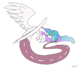 Size: 1600x1401 | Tagged: artist:torusthescribe, celestequus, derpibooru import, draconequified, draconequus, newbie artist training grounds, princess celestia, safe, species swap, transformation