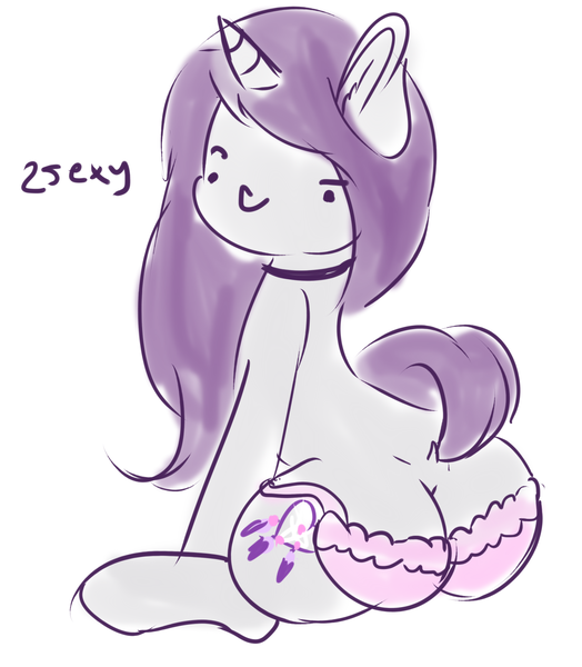 Size: 1280x1467 | Tagged: suggestive, artist:wickedsilly, derpibooru import, oc, oc:wicked silly, unofficial characters only, pony, unicorn, bra, bra on pony, clothes, plot, silly, silly pony, underwear