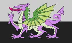 Size: 417x250 | Tagged: artist:vitalspark, cymru, derpibooru import, dragon, flag, safe, solo, spike, wales, welsh, y ddraig goch