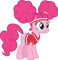 Size: 6997x7214 | Tagged: safe, artist:pink1ejack, derpibooru import, pinkie pie, earth pony, pony, buckball season, absurd resolution, alternate hairstyle, bottomless, clothes, cute, diapinkes, female, inkscape, partial nudity, pigtails, pinktails pie, simple background, smiling, solo, that was fast, transparent background, vector