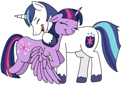 Size: 1280x896 | Tagged: safe, artist:shinycyan, artist:tardifice, derpibooru import, shining armor, twilight sparkle, twilight sparkle (alicorn), alicorn, pony, brother and sister, hug, siblings, simple background, transparent background, unshorn fetlocks