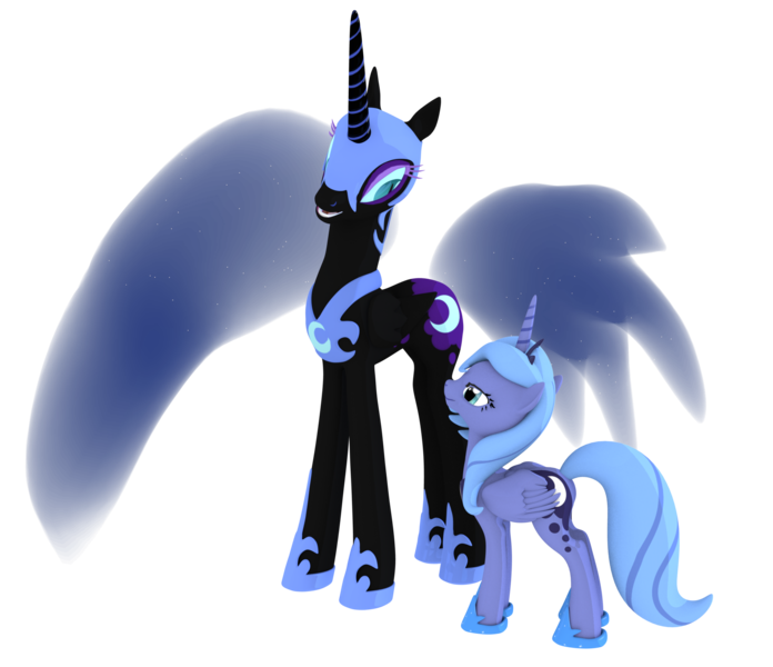 Size: 2507x2160 | Tagged: 3d, artist:lavik1988, derpibooru import, nightmare moon, princess luna, s1 luna, safe, self ponidox