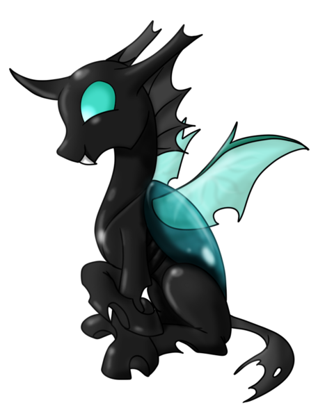 Size: 800x1000 | Tagged: artist:hywther, changeling, cute, cuteling, derpibooru import, safe, sitting, smiling, solo, the times they are a changeling, thorax