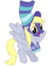 Size: 3000x4000 | Tagged: safe, artist:cheezedoodle96, derpibooru import, derpy hooves, pegasus, pony, buckball season, .svg available, cheering, clothes, face paint, female, flying, hat, mare, scarf, simple background, solo, svg, transparent background, underp, vector