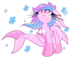 Size: 2500x2010 | Tagged: safe, artist:starlightlore, derpibooru import, oc, unofficial characters only, original species, shark pony, simple background, solo, starry eyes, transparent background, wingding eyes