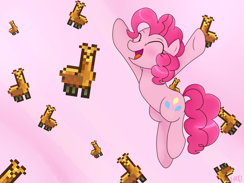 Size: 800x600 | Tagged: safe, artist:ultrard, derpibooru import, pinkie pie, llama, blushing, deviantart, happy, solo