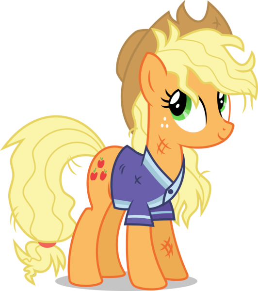 Size: 3586x4047 | Tagged: applejack, artist:anhel032015, buckball season, clothes, derpibooru import, jersey, m, messy mane, safe, shirt, simple background, solo, transparent background, vector