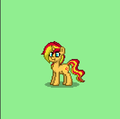 Size: 401x399 | Tagged: safe, derpibooru import, sunset shimmer, pony, pony town, :t, pixel art, solo