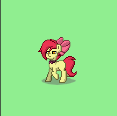 Size: 402x399 | Tagged: alternate universe, apple bloom, blank flank, derpibooru import, oc, oc:apple spritzer, pixel art, pony town, safe, solo, ultimare universe