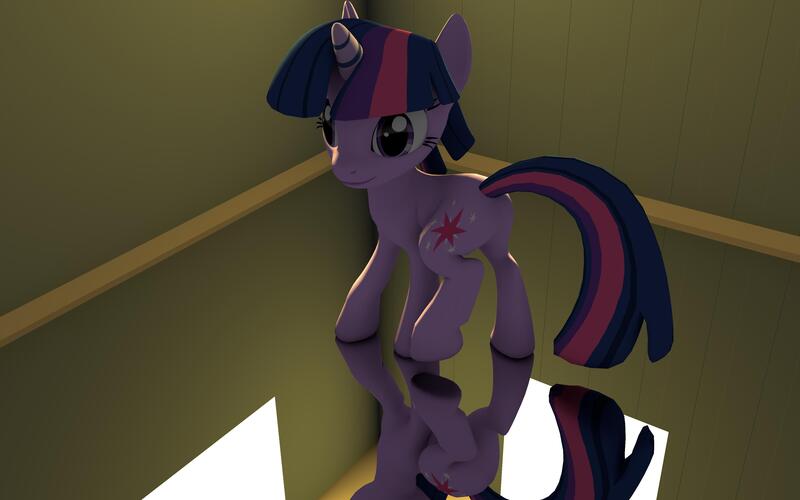 Size: 3840x2400 | Tagged: 3d, artist:lavik1988, derpibooru import, glass floor, mirror, plot, safe, solo, twilight sparkle