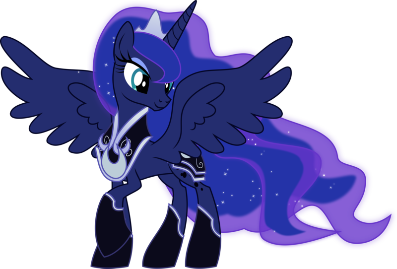 Size: 6352x4304 | Tagged: safe, artist:orin331, derpibooru import, princess luna, absurd resolution, armor, cute, flash puppet, hoof boots, raised hoof, smiling, solo