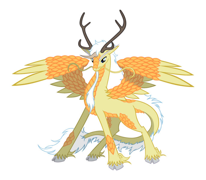 Size: 2400x2100 | Tagged: artist:saturngrl, cloven hooves, derpibooru import, emperor, kirin, male, neigh-beyul, oc, oc:lord yang, safe, simple background, solo, spread wings, transparent background, unofficial characters only, unshorn fetlocks, winged kirin, wings