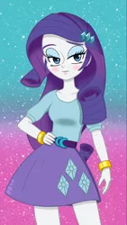 Size: 750x1334 | Tagged: safe, artist:burning-heart-brony, derpibooru import, rarity, equestria girls, bedroom eyes, bracelet, clothes, jewelry, phone wallpaper, skirt