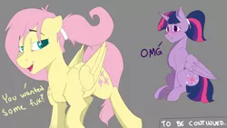 Size: 3840x2160 | Tagged: suggestive, artist:cold blight, derpibooru import, fluttershy, twilight sparkle, twilight sparkle (alicorn), alicorn, pony, alternate hairstyle, dialogue, female, females only, fuk, imminent fun, imminent sex, lesbian, mare, ponytail, shipping, simple background, twishy, vulgar