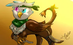 Size: 3840x2400 | Tagged: safe, artist:n-prophet, derpibooru import, oc, oc:charlene, unofficial characters only, gryphon, bandana, clothes, heterochromia, scarf, solo