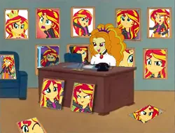 Size: 836x640 | Tagged: safe, derpibooru import, adagio dazzle, snails, sunset shimmer, equestria girls, rainbow rocks, 1000 years in photoshop, 60s spider-man, female, jewelry, lesbian, meme, obsession, pendant, shipping, spider-man, sunsagio