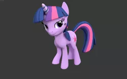 Size: 3840x2400 | Tagged: safe, artist:lavik1988, derpibooru import, twilight sparkle, 3d, blender, lidded eyes, simple background, solo