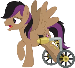 Size: 3559x3244 | Tagged: safe, artist:porygon2z, derpibooru import, stellar eclipse, pegasus, pony, handicapped, make a wish, make a wish foundation, male, open mouth, raised hoof, simple background, solo, spread wings, stallion, transparent background, vector, wheelchair, wings