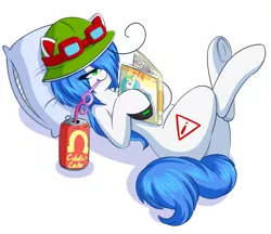 Size: 1280x1104 | Tagged: artist:wickedsilly, comic, derpibooru import, goggles, hat, oc, oc:mal, pillow, princess celestia, safe, soda, solo, unofficial characters only