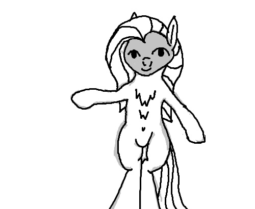 Size: 500x410 | Tagged: safe, artist:mspaintjoe, derpibooru import, pinkie pie, pony, 1000 hours in ms paint, belly button, bipedal, le lenny face, looking at you, monochrome, ms paint, solo, standing