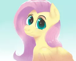 Size: 1280x1024 | Tagged: safe, artist:cosmic-pincel, derpibooru import, fluttershy, looking at you, smiling, solo