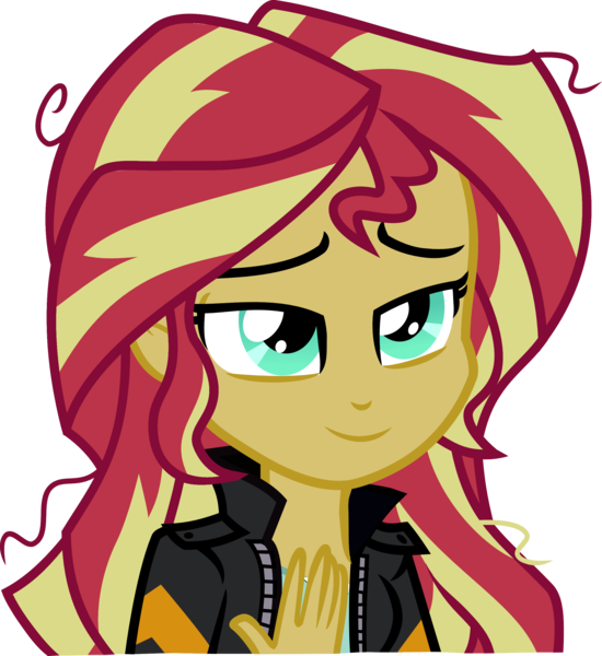 Size: 2468x2692 | Tagged: safe, artist:anhel032015, derpibooru import, sunset shimmer, equestria girls, friendship games, clothes, inkscape, leather jacket, simple background, solo, transparent background, vector