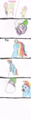 Size: 204x800 | Tagged: artist:steadfast hoof, comic, daily doodle spikedash prompt, derpibooru import, fluttershy, having fun, male, pillow fight, rainbow dash, rainbowspike, safe, shipping, spike, straight