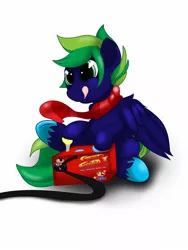 Size: 1200x1600 | Tagged: safe, artist:melchiorflyer, derpibooru import, oc, oc:combo breaker, unofficial characters only, pegasus, pony, arcade stick, clothes, gaming, male, scarf