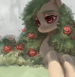 Size: 1280x1323 | Tagged: artist:aphphphphp, beautiful, bush, derpibooru import, flower, oc, rose, safe, solo, surreal, unofficial characters only