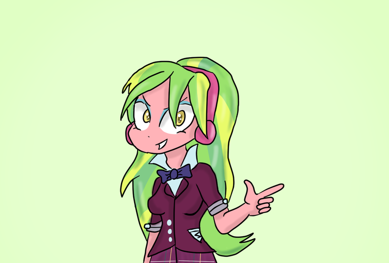 Size: 1391x943 | Tagged: safe, artist:mildockart, derpibooru import, lemon zest, equestria girls, friendship games, clothes, crystal prep academy, crystal prep academy uniform, crystal prep shadowbolts, cute, headphones, necktie, pleated skirt, school uniform, skirt, solo