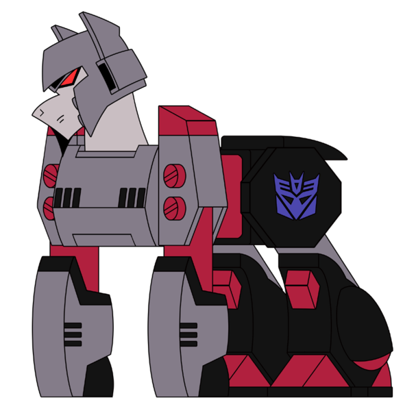 Size: 860x850 | Tagged: artist:combatkaiser, decepticon, derpibooru import, megatron, ponified, safe, simple background, solo, transformers, transformers animated, transparent background