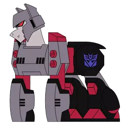 Size: 860x850 | Tagged: artist:combatkaiser, decepticon, derpibooru import, megatron, ponified, safe, simple background, solo, transformers, transformers animated, transparent background