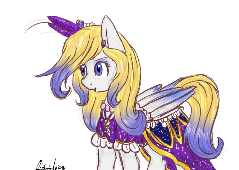 Size: 3500x2500 | Tagged: safe, artist:lovelyheartmlp, derpibooru import, oc, unofficial characters only, pegasus, pony, clothes, dress, gala dress, solo