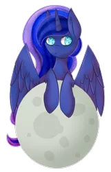 Size: 900x1400 | Tagged: safe, artist:kittenburger3, derpibooru import, princess luna, heart eyes, moon, solo, tangible heavenly object, wingding eyes