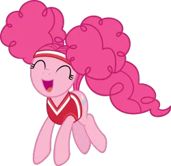 Size: 6000x5829 | Tagged: absurd resolution, alternate hairstyle, artist:slb94, buckball season, clothes, cute, derpibooru import, diapinkes, excited, female, pinkie pie, pinktails pie, pronking, safe, simple background, solo, transparent background, vector