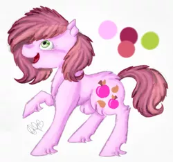 Size: 1227x1148 | Tagged: artist:sweetheart-arts, derpibooru import, magical lesbian spawn, oc, oc:pink crisp, offspring, parent:apple bloom, parent:diamond tiara, parents:diamondbloom, reference sheet, safe, solo, unofficial characters only